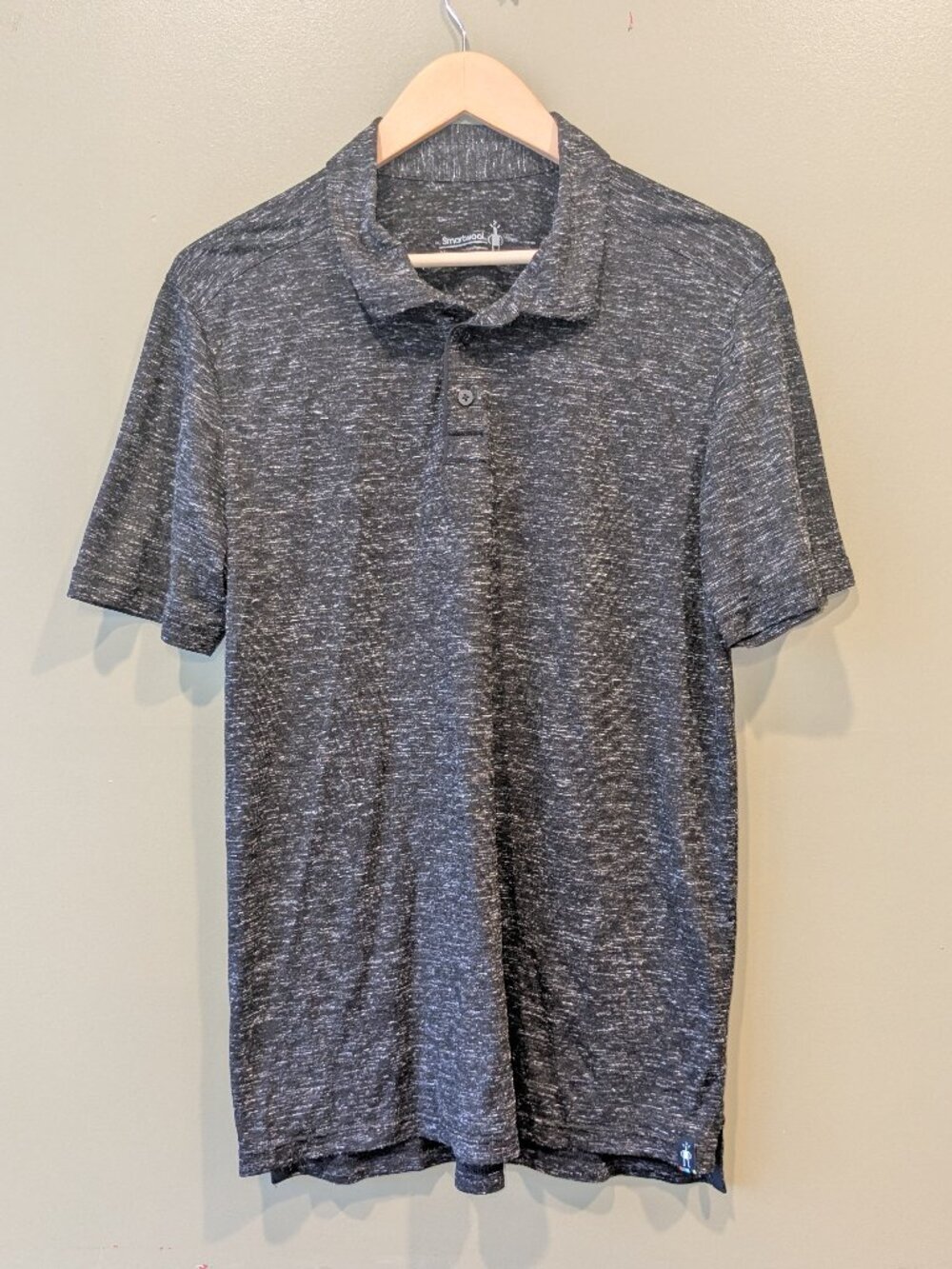 Smartwool Men's Merino Wool Hemp Blend Exploration Short Sleeve Polo Shirt Med